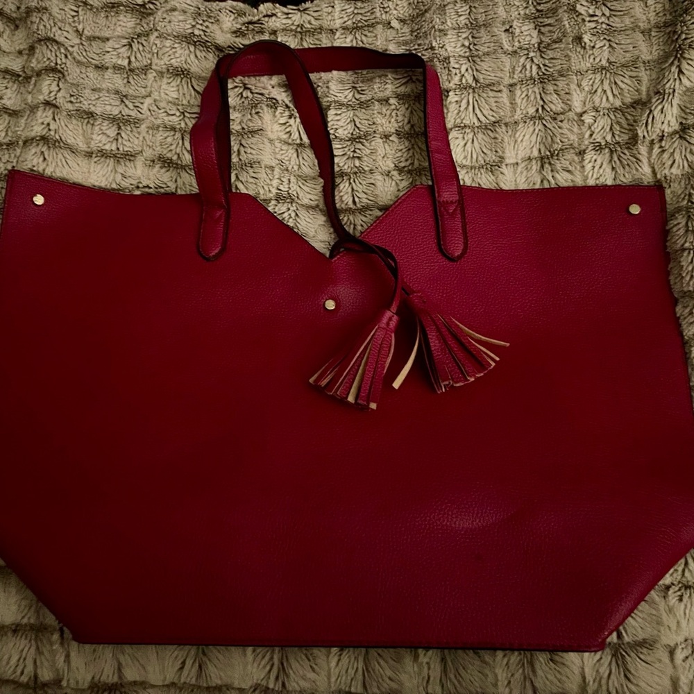 Raspberry Red Tote Bag - Picture 2 of 5